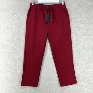 Riflessi Pants Womens Size M Red Elastic Waist Drawstring Pockets Stretch Casual